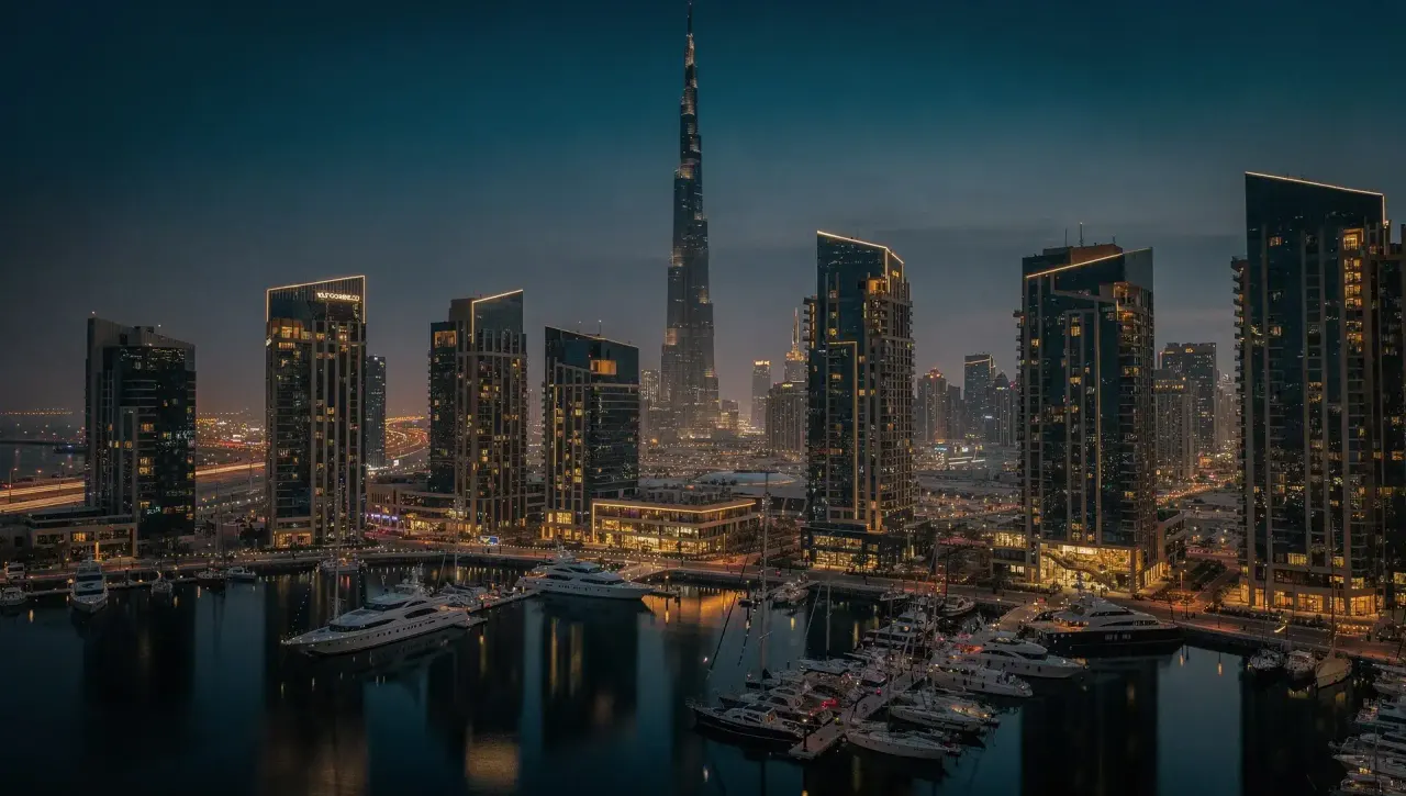 Dubai skyline at dusk